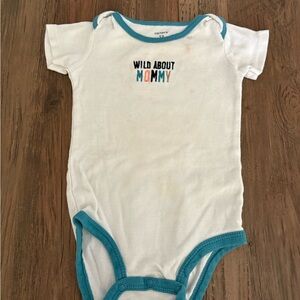 Carter's White and Blue 'Wild About Mommy' Bodysuit